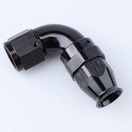 90 Degree Aluminum -8 AN Female to AN8 PTFE Fuel line Hose Fitting One Piece Full Flow Connector for