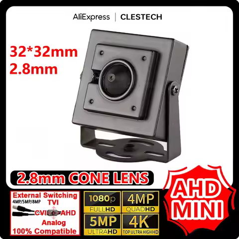2.8mm Cone Lens 4K-N 5M 5M-P 2MP AHD Mini Camera 4in1 OSD Cable Metal HD Security Cctv Super Small D