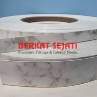 Edging Hpl Aica Taco WHITE MARBLE GLOSSY / MARMER PUTIH KILAP 43mm x