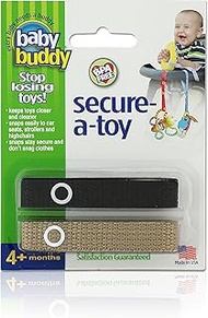 Baby Buddy Secure-A-Toy, Safety Strap Secures Toys, Teether, or Pacifiers to Strollers, Highchairs, 