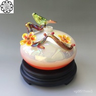 Living Room Tea Coffee Table Vase Glaze Bird And Flower Chinese Style Desktop Light Luxury High-End 