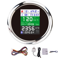 6 IN 1 Digital GPS Speedometer Odometer Tacho Meter  Water Temperature Fuel Level Gauge with GPS Ant