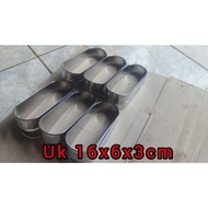 Mold Stainless Steel HotdogRing, price for 6 pcs, size 16x6x3cm, Cookie Cutter, Bread, Cake, Bakery