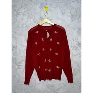 MERAH Red embroidered Cardigan