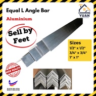 [Sell in Feet] 1/2" x 1/2", 3/4" x 3/4", 1" x 1" Aluminium Equal Angle Bar | L Shape Bar | Besi L An