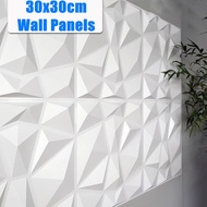 30x30cm 3D Wall Panel Geometric Diamond Carved Ceiling Sticker Background Living Room Art Deco Wallpaper Mural Waterproof