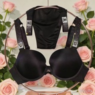 2-Piece Sexy Rhinestone Lingerie Set Comfortable Push Up Panties FKTI
