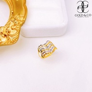 [Gold & Co]New Budget Ring Emas 916 Cincin Ombak Rindu Curve 2021 Ring (2C) 1.xx grams Gold 916 Emas