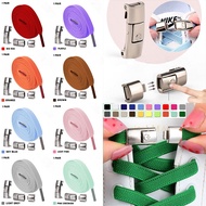 20 Colors 8MM Buckle Elastic Flat Laces Shoe Lace No Tie Elastic Shoe Laces Metal Buckle Laces Lazy 