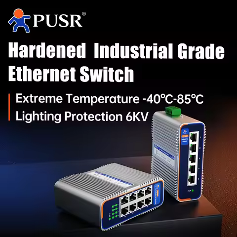 PUSR 5/8 Ports Ethernet poe Switch Industrial SFP Gigabit 10/100/1000Mbps IP40 Protection unmanaged