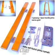 satu set kunci pintu rumah2 buah handle pintu satu pasangcocok untuK satu daun pintu kayu handle pin
