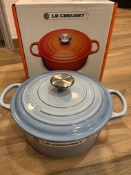Le Creuset 24cm 圓形法瑯鑄鐵鍋 LC Pot (Coastal Blue）