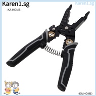 KA Crimping Tool, 9-in-1 Black Wire Stripper, Durable High Carbon Steel Cable Tools Electricians