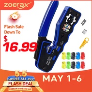 ZoeRax RJ45 Crimp Tool Pass Through Crimper Cutter for Cat6a Cat6 Cat5 Cat5e 8P8C Modular Connector 