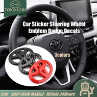 Car Steering Wheel Sticker Emblem Badge Decals  For Toyota Carbon fiber Vios Carola wish