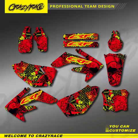 CRAZYRACE Custom Team GRAPHICS BACKGROUNDS DECALS STICKERS Kits For Honda CRF250 CRF250R CRF 250 250