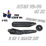 LC135 V2 V3 V4 V5 LC4S LC5S EXHAUST COVER MUFFLER PROTECTOR HITAM BLACK BELAKANG EKZOS EKSOZ PIPE UMA OPEN STANDARD LEO