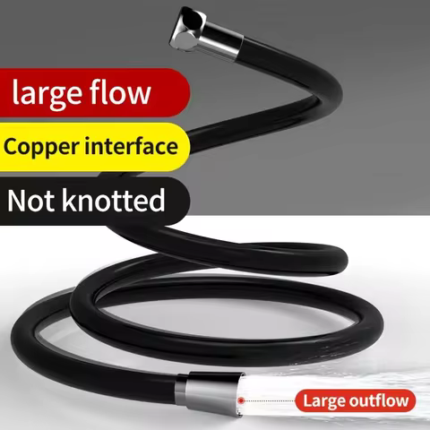 59 inches Silicone flexible shower pipe anti-winding extended high pressure shower head pipe bad wat