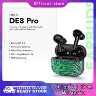 Dmes DE8 Pro Wireless Earbuds Bluetooth 6.0 IPX6 Waterproof 65ms Low Latency 8H Playtime 10mm Driver