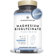 Magnesium Bisglycinate 450mg dengan B6 dan D3. 150 Tablet Berkualiti untuk 5 Bulan. 2250 mg Magnesiu