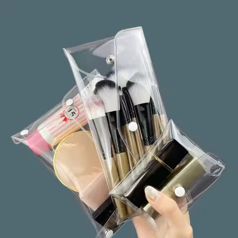 1PC S M L Portable Transparent Cosmetic Bag Waterproof PVC Pencil Toiletry Organizer Stationery Stor