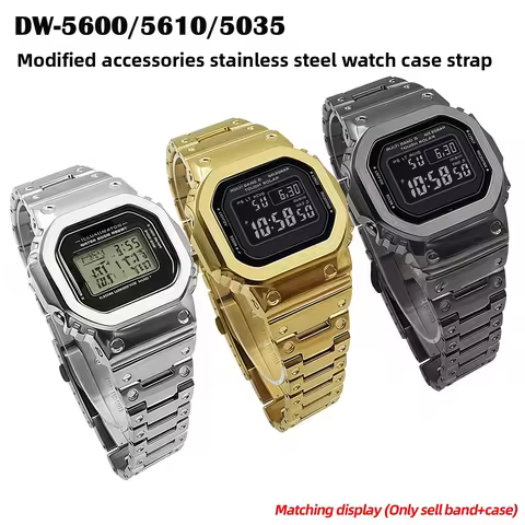 DW5600 5610 Modified metal set strap case For G-SHOCK Casio GW-M5610 DW-5600 GW-5000 GLS5600 stainle