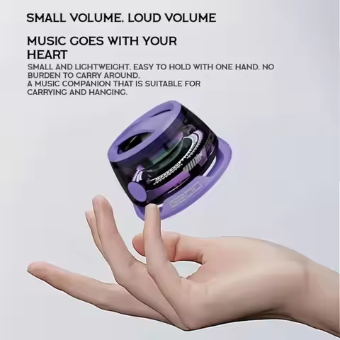 2-in-1 Mini Bluetooth Speaker with RGB Lighting Stereo Sound Subwoofer Wireless Sound Box Creative H