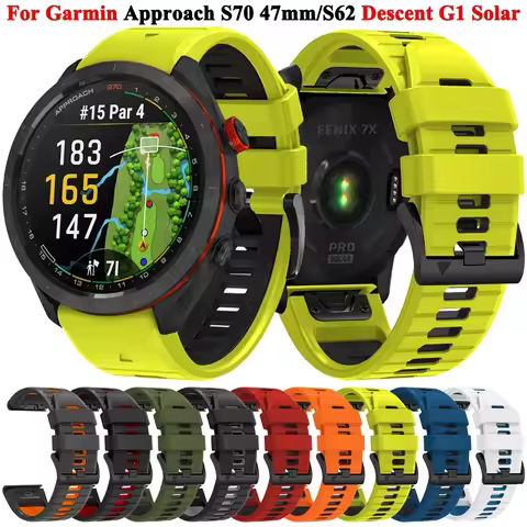 22 26mm QuickFit Silicone Bracelet Strap For Garmin Fenix 7X 7 Solar 6X 6 Pro 5 5X Plus MARQ EPIX Ge