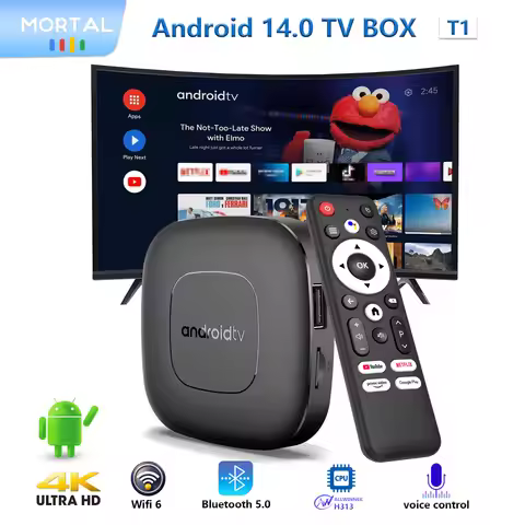 Mortal T1 Smart TV Box Home Theater Android 14 Allwinner H313 WIFI6 2G8G16G Bluetooth Support 4K Fre