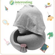 INTERESTING Travel Neck Pillow, Detachable Cover Memory Foam Travel Bag Pillow, Portable U-Shaped Ho
