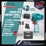 Total Cordless Drill Cordless Screwdriver Drill Screwdriver Drill Cordless Total Impact Drill TDLI1232 / TIDLI1232