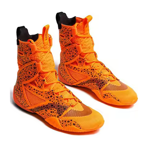 V63 High Tube Boxing Sneakers for Adult Kid Size 38-46 Fighting Footwears Couples Hard-Wearing Gym W