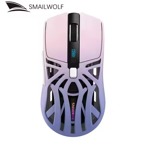 SMAILWOLF RS8 Gaming Mouse Bluetooth 2.4G Wireless Tri-Mode Lightweight Hollow Design 1K Return Work