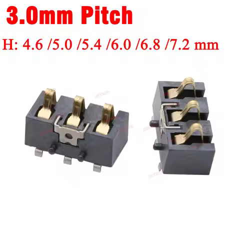 10Pcs Spring Battery Connector 3.0MM Pitch 3 Pin Male Female Contact Power Charging Seat Spring Test