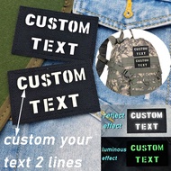 Miếng dán tên phản quang 2 dòng tùy chỉnh, 1 miếng thẻ tên thêu cá nhân, miếng dán may/ủi phù hợp vớ