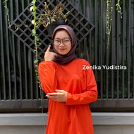 tunik kaos zenika / t-shirt / kaos wanita lengan panjang / kaos combed 24 s / kaos polos muslimah /