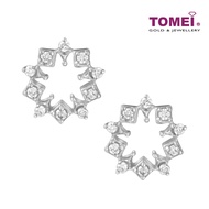 TOMEI White Christmas Collection Diamond Earrings, White Gold 585