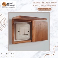 Light switch Frame minimalist teak wood wall decoration switch cover/