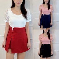 （JANUARY BRAND）SMLXL2XL Women's High Waist Short Skirt Roman Stretch Front And Back Skorts Skirt女装高腰