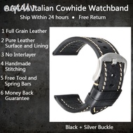 2023 Original ✕◘ MAIKES tali jam tangan kulit buatan tangan 20mm 22mm 24mm gesper hitam kulit sapi u