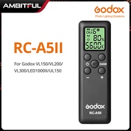 Godox RC-A5II รีโมทคอนโทรลไร้สายสำหรับการถ่ายภาพไฟ Led แฟลชวิดีโอ VL150/L200/VL300/LED100011/UL150