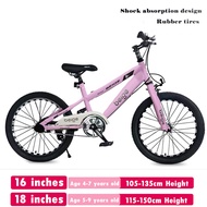 【Warranty】Mountain Bike kids bicycle 16/18 inch High Carbon Steel Double Disc Brake Shock Absorber MTB Bike 自行車
