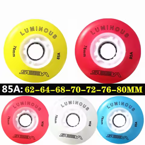 4 Pieces Original Seba Luminous LED Skate Wheels 85A Inline Skating Wheel 62mm 64mm 68mm 70mm 72mm 7