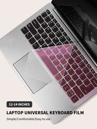 1入組粉色矽膠防塵鍵盤保護套,適用於12-14英寸筆記型電腦