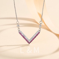 LANME JEWELRY Kalung Fuji Titanium Lapis Emas Kristal Kalung Wanita Kalung Rantai Dewasa Aksesori Y0