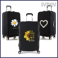 ผ้าป้องกันกระเป๋าเดินทางเวลาเดินทาง IVPQV สำหรับกระเป๋าเดินทางพิมพ์ลายดอกเดซี่ขนาด18-32นิ้วมีความยืดหยุ่นเคสป้องกันแขนกว้าง