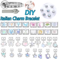 100 Types Colored Gemstone Pendants Italian Charm Bracelet Fit 9mm Stainless Steel Bracelet DIY Jewe