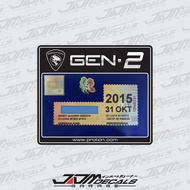 Proton Gen 2 Roadtax Decal Sticker