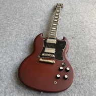 Gibson กีต้าร์ไฟฟ้าเอสจี HH Humbucker Pickup แดงเข้มกีตาร์มืออาชีพด้าน