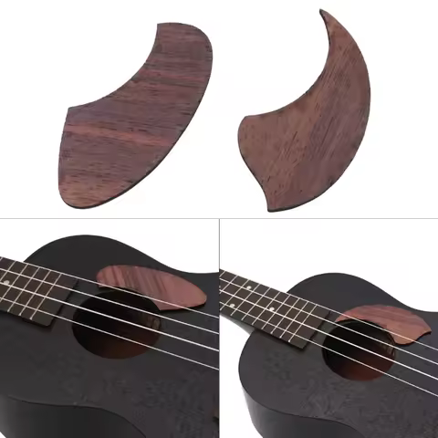 Ukulele Pickguard Anti-scratch Ukulele Pick Guards Plate Replacement Teardrop Shape Rosewood Shield 